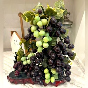 Asian Jade Grape Bonsai Tree Mid 20th Century Chinese Oriental Marble sculpture